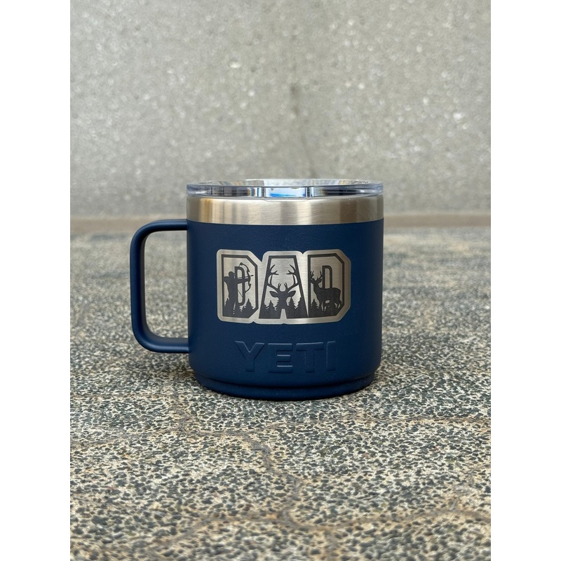 14 oz. / 414ml Navy Stackable Mug with Engraved Design