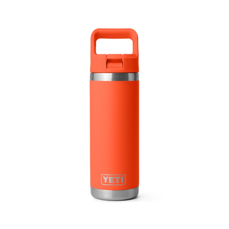 18 oz. / 532ml Bottle w/ Matching Straw Cap - Papaya