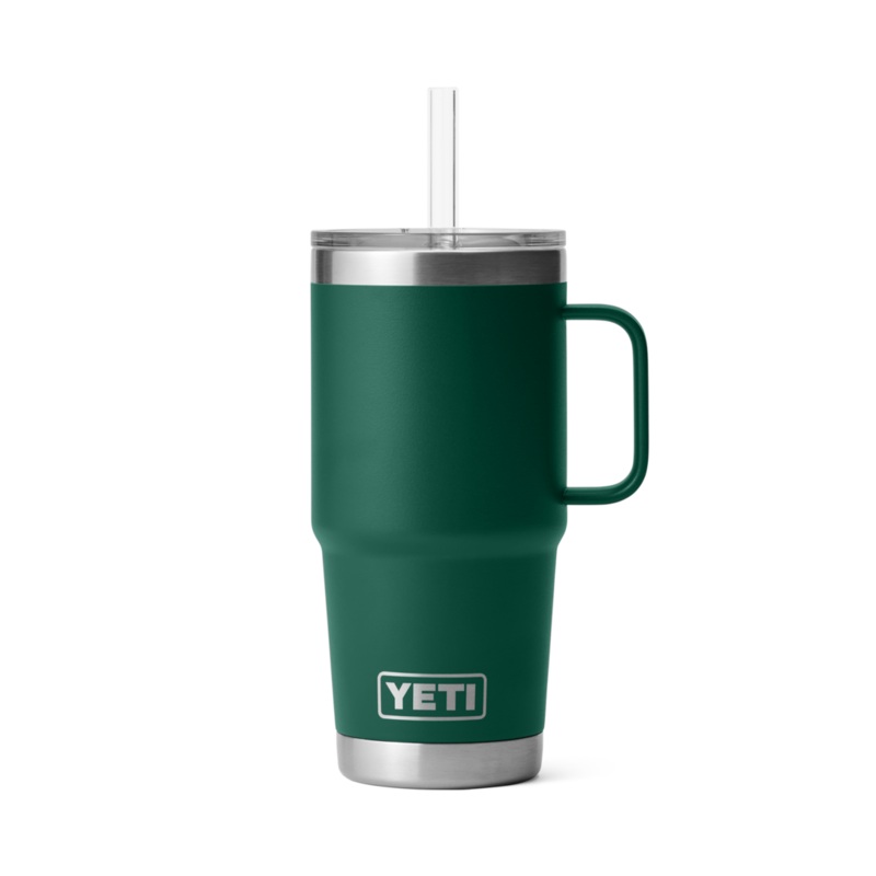 25 oz. / 739ml Straw Mug w/ Straw Lid - Black Forest Green