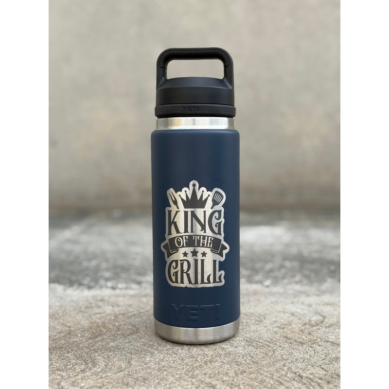 26 oz. / 769ml Navy Bottle w/ Chug Cap with Engraved Design