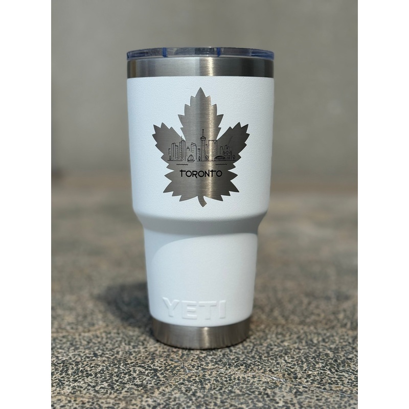30 oz. / 887ml White Tumbler with Engraved Design