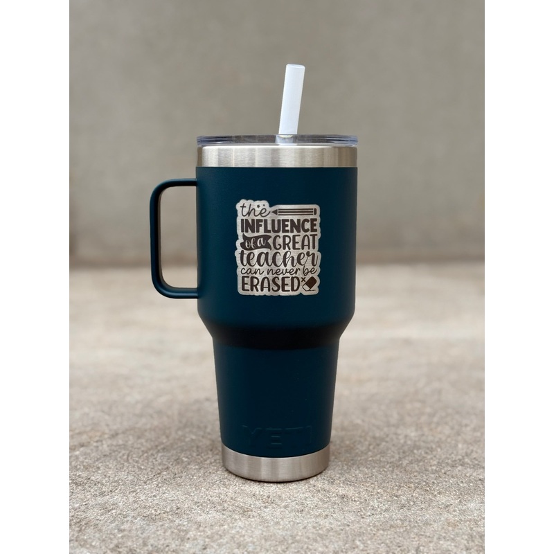 35 oz. / 1L Agave Teal Straw Mug w/ Straw Lid with Engraved Design