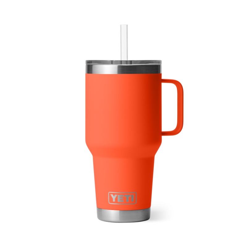 35 oz. / 1L Straw Mug w/ Straw Lid - Papaya