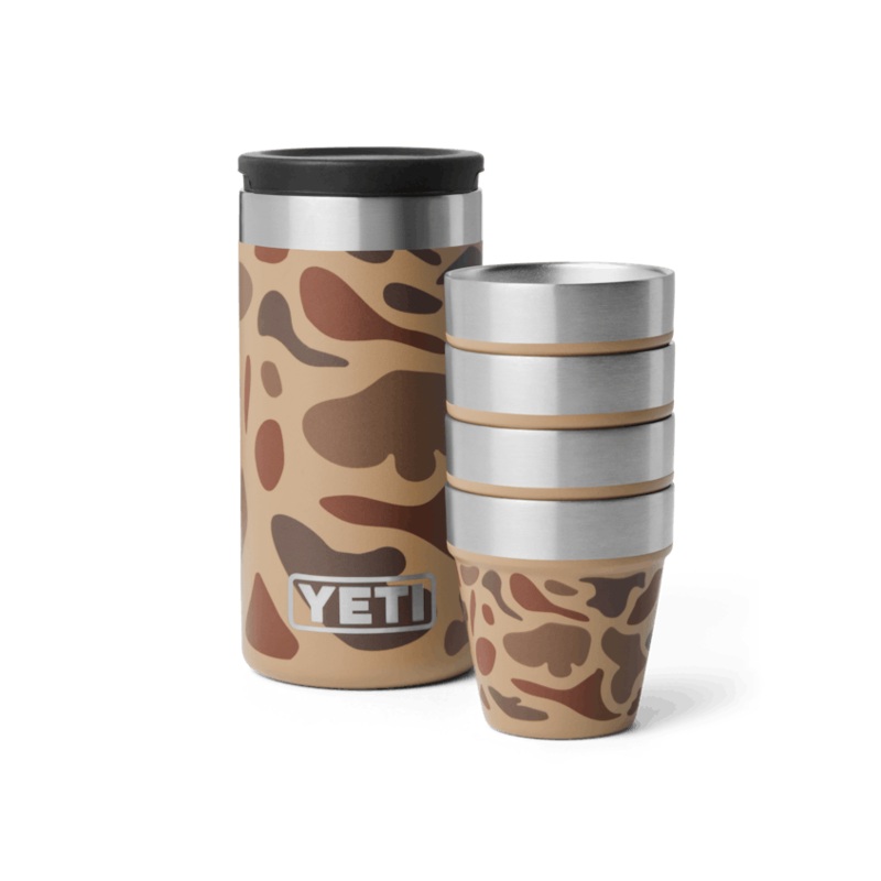 Shot Glasses - 4 Pack w/ Carrying Case - Wetlands Camo