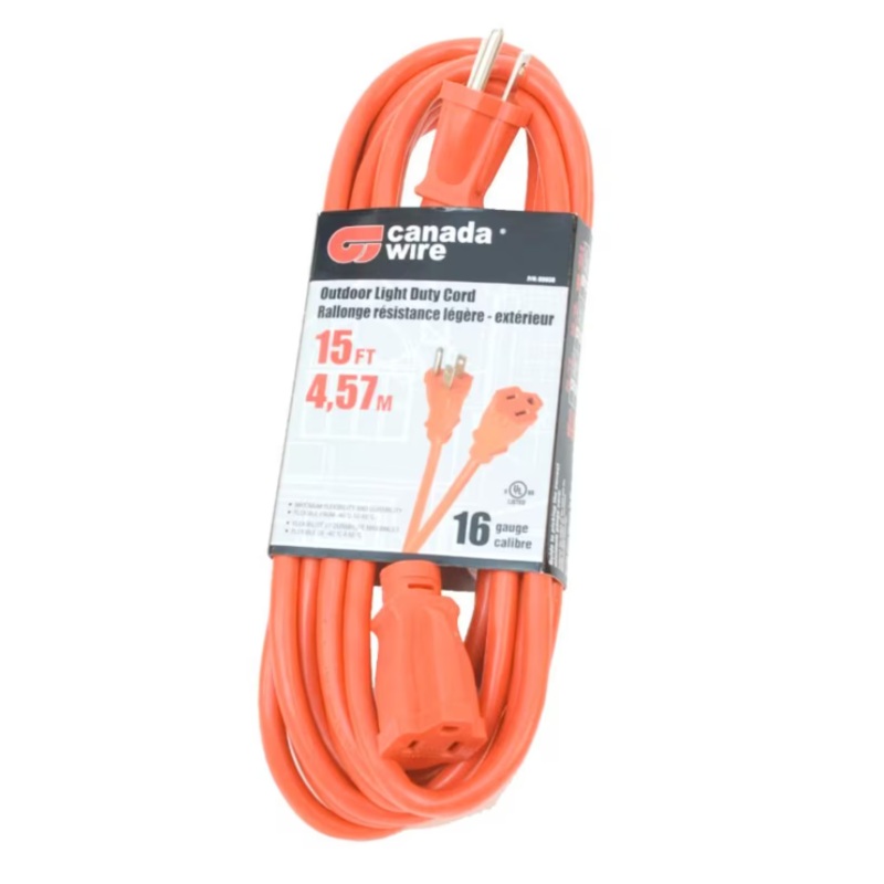 SJTW Orange Outdoor Extension Cord - 4.57 m / 15 ft.