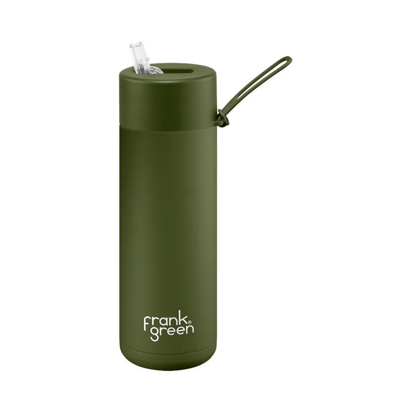 20oz Reusable Bottle - Straw Lid - Khaki