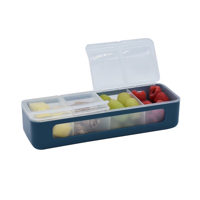 Luxe 4 Compartment Snackle Box (Blue)
