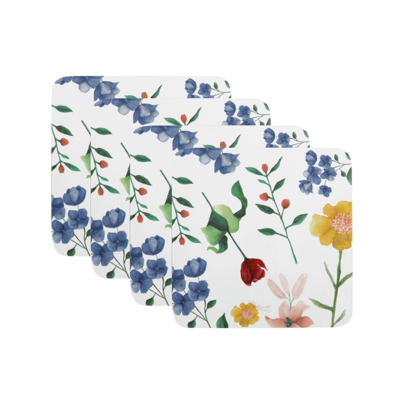 Posy Cork Back Coaster 10.5cm Set of 4 Gift Boxed