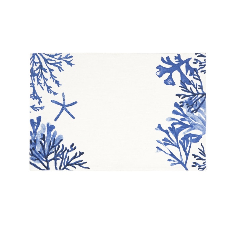 Blue Coral Cotton Placemat 45x30cm