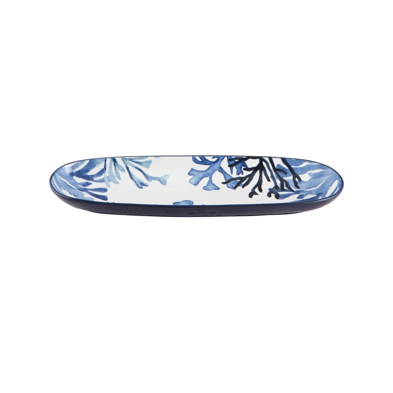 Blue Coral Oblong Deep Platter 40x12.5x4cm Gift Boxed