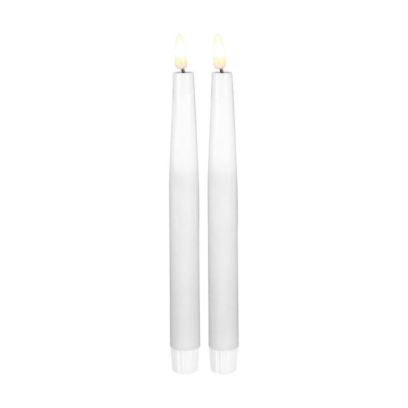 Lets Get Lit LED Flameless Taper Candle 24cm 2pc Natural Gift Boxed