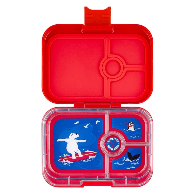 Panino 4 Compartment Bento Style Lunch Box - Roar Red