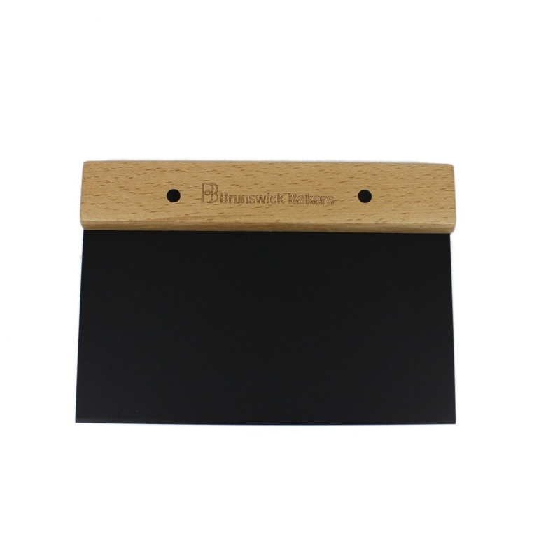 Black Stainless Steel Dough Scraper with Oak Handle 14x20cm