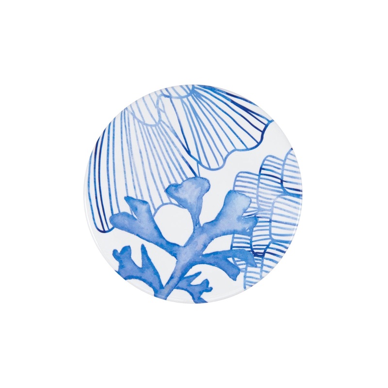 Blue Coral Ceramic Round Coaster 10cm Coral Life