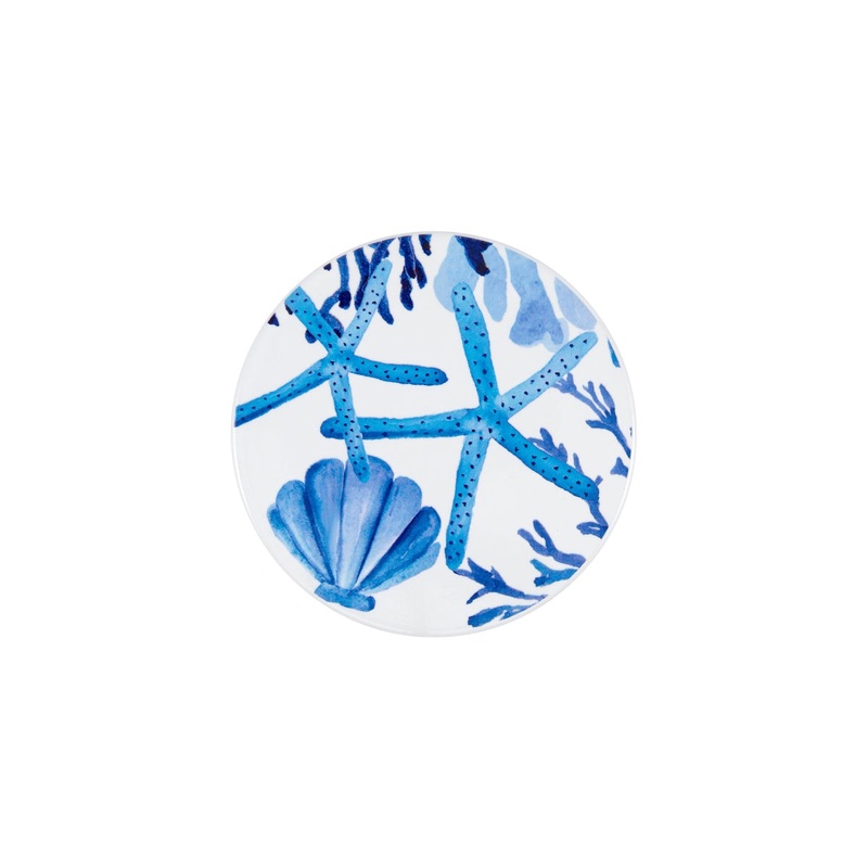 Blue Coral Ceramic Round Coaster 10cm Sea Life
