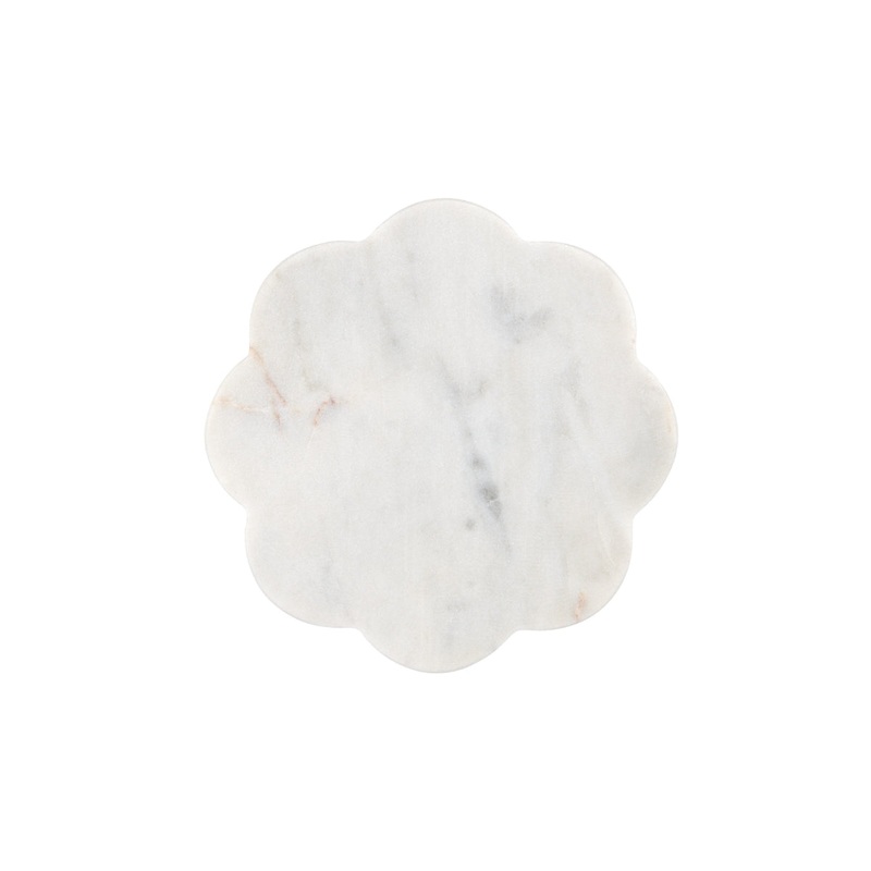 Coaster Collective Scallop Marble Coaster 11.5cm White