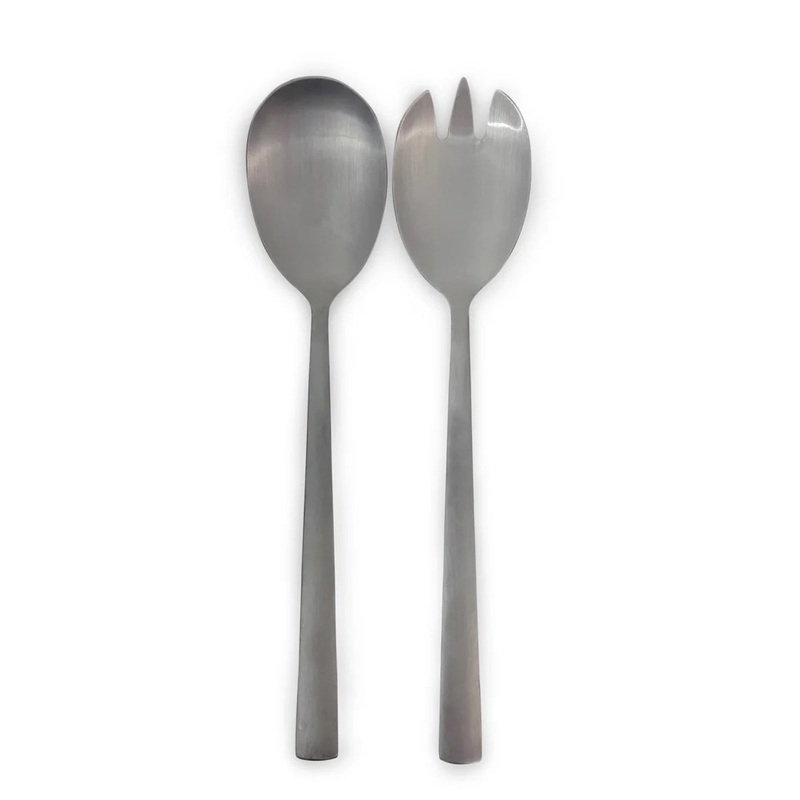 St Clare Nordic 2 Piece Salad & Fork Set Black Matte Finish