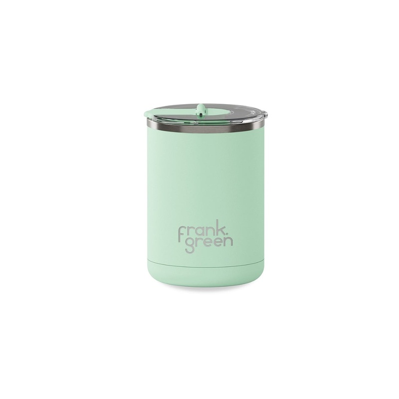12oz Stainless Steel Ceramic Cup With Hinged Lid Mint Gelato