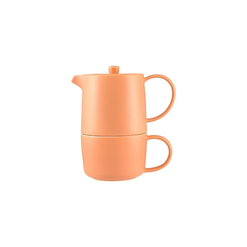 Cafe Life Tea for One With Infuser 450ML Apricot Gift Boxed