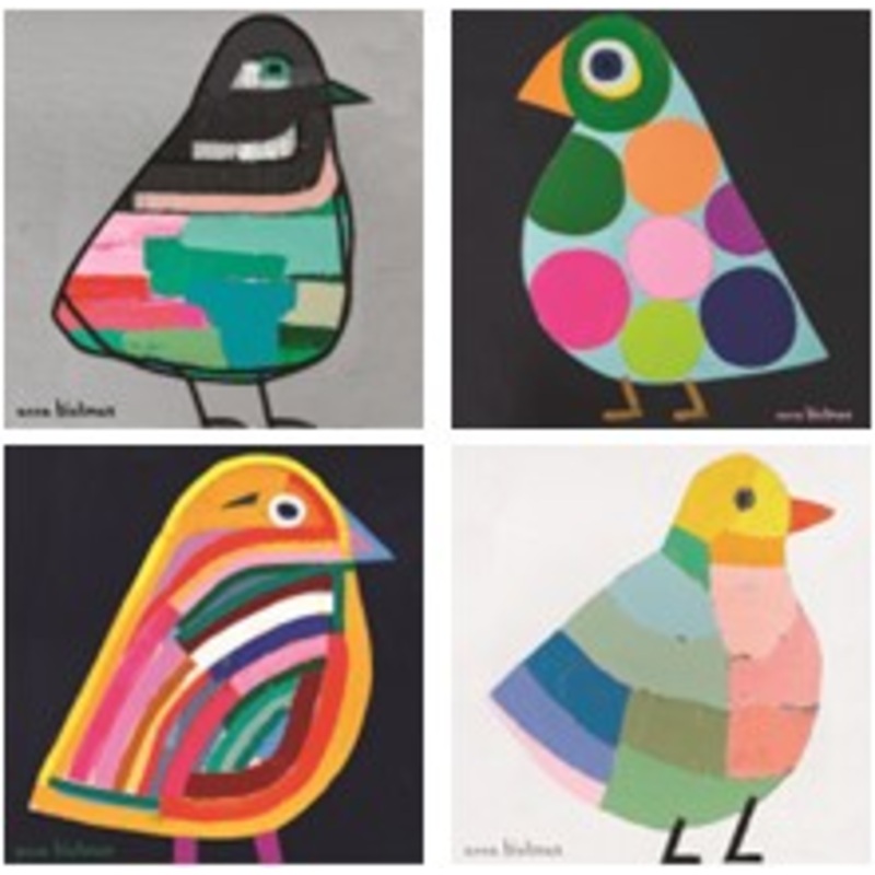 Anna Blatman Bird Charm Coaster Set 11x11cm Set of 4 Coasters