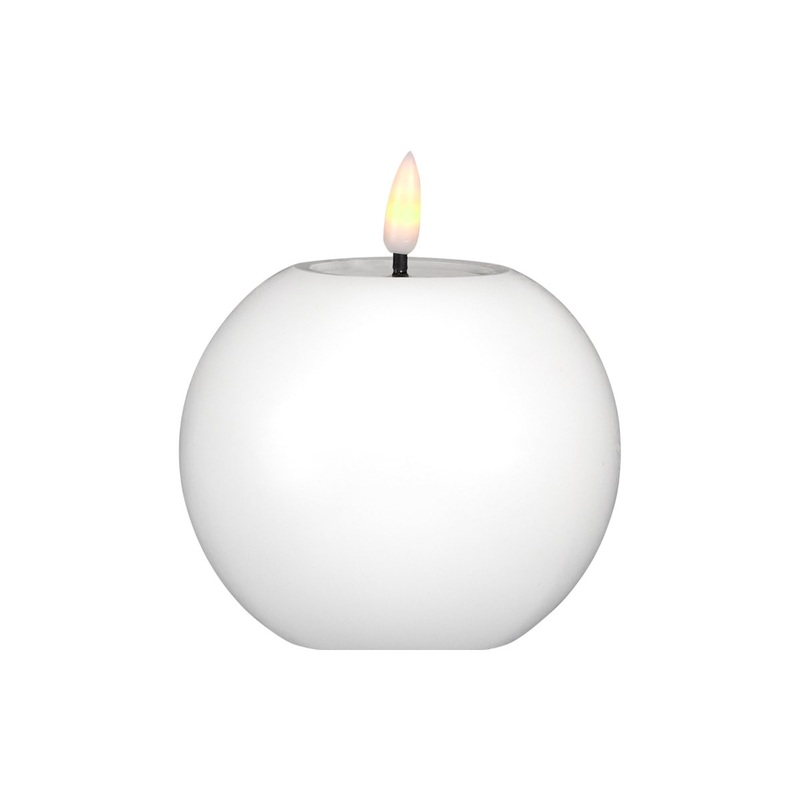 Lets Get Lit LED Flameless Round Candle 10cm Natural Gift Boxed