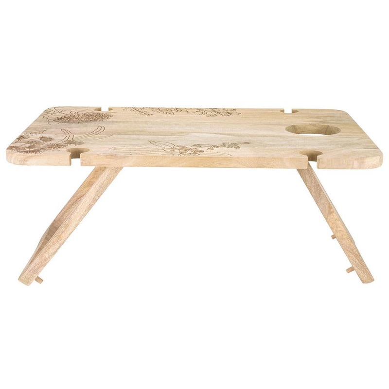 The Blck Pen Golden Summer Folding Picnic Table 58x40x24cm