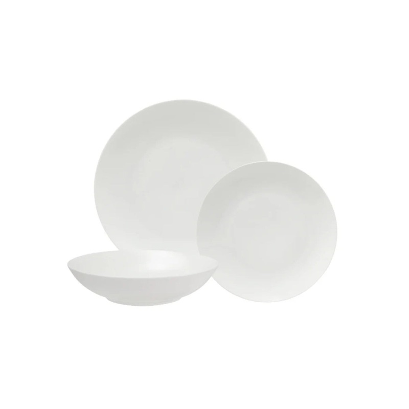 White Basics Tribeca Coupe Dinner Set 18pc Gift Boxed