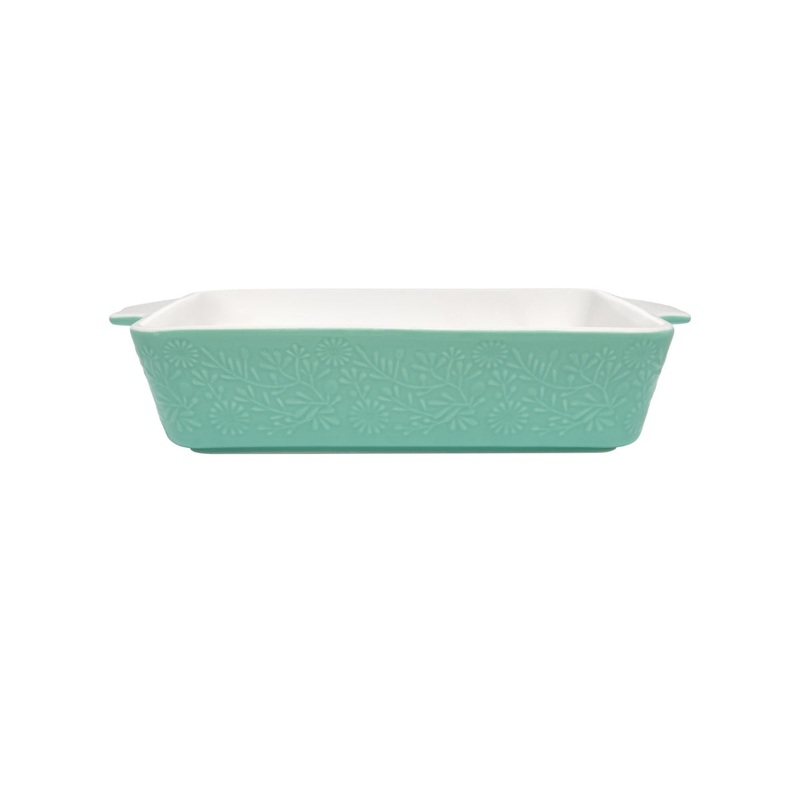 Blooms Rectangular Baker 27x19x6.5cm Green Gift Boxed