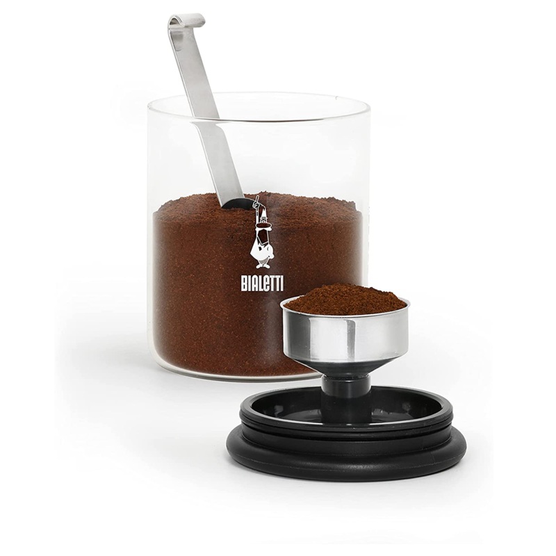 Glass Coffee Jar w/ Moka Top