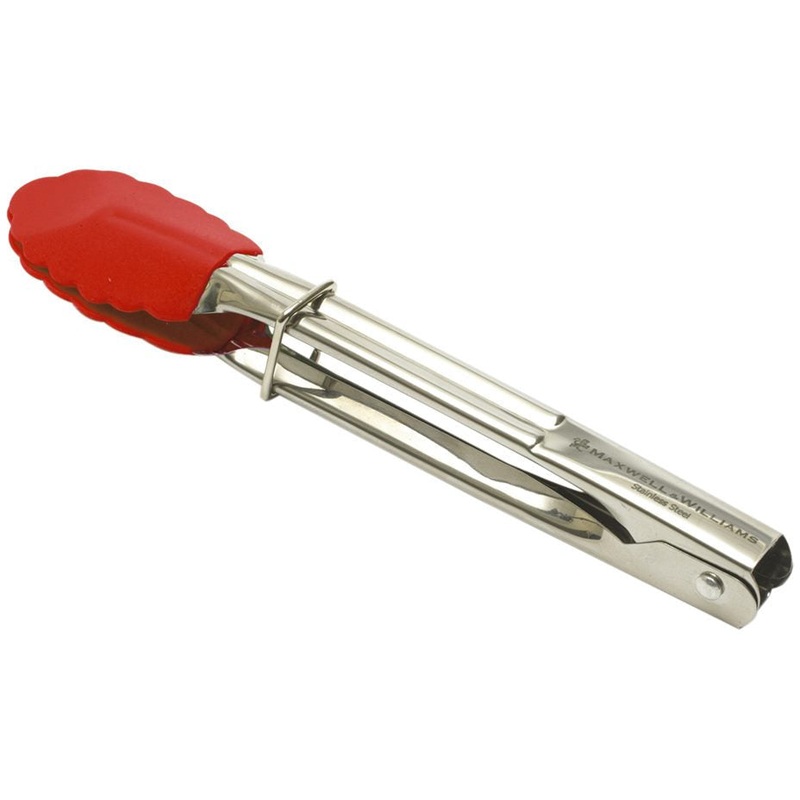 Grabbers Mini Tongs 18cm Silicone Red