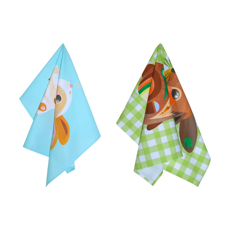 Pete Cromer Barn Friends Tea Towel Set of 2 50x70cm Bunny