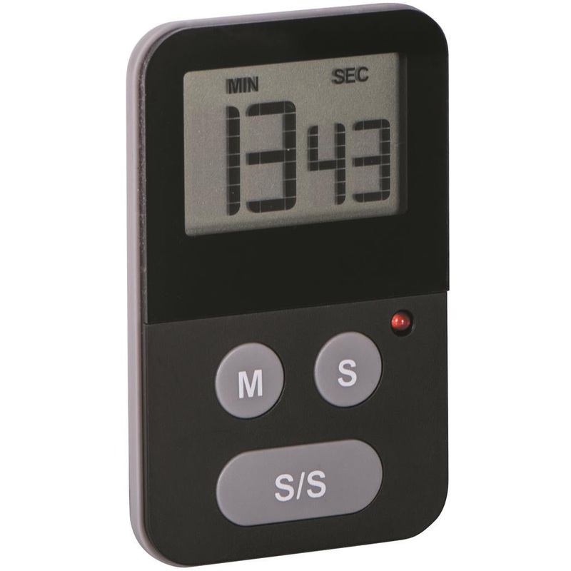 Digital Slim Timer with Light Black