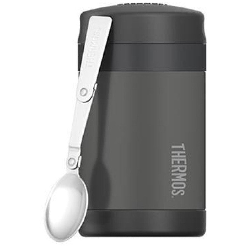 Funtainer Vacuum Insulated Food Jar with Spoon - Charcoal