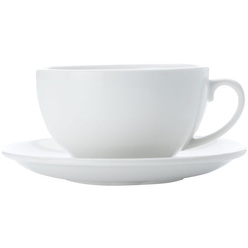 White Basics Cappuccino Cup And Saucer 320ml