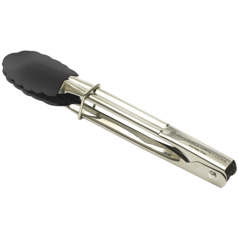 Grabbers Mini Tongs 18cm Silicone Black