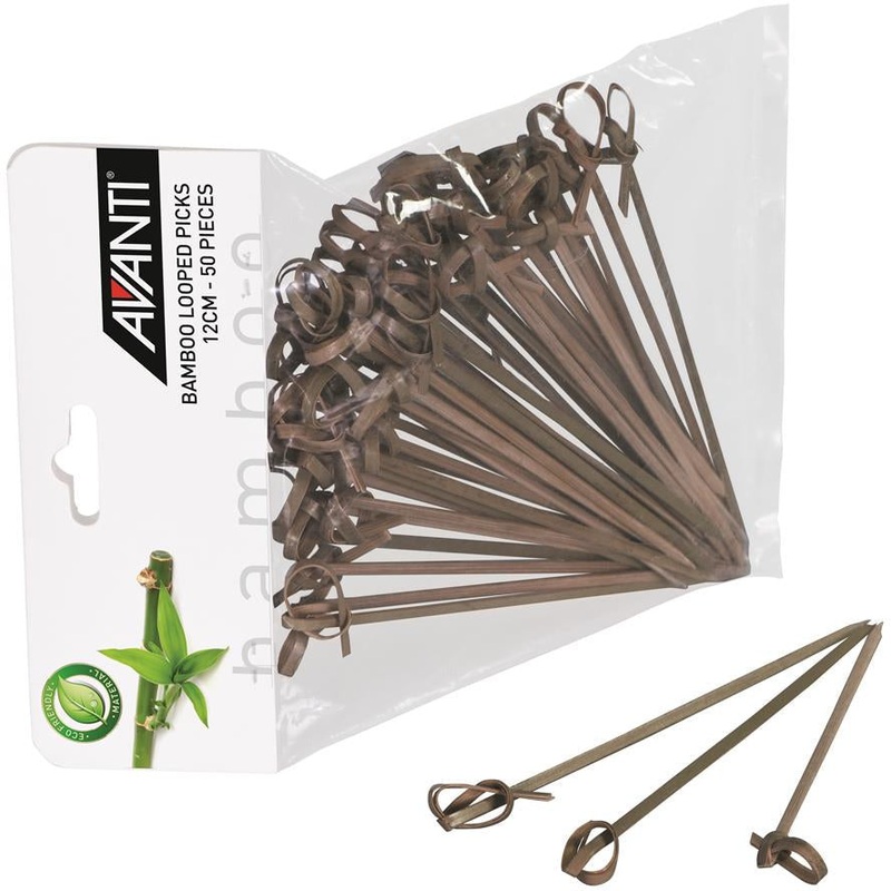 Bamboo Looped Picks 12cm - 50 Pack