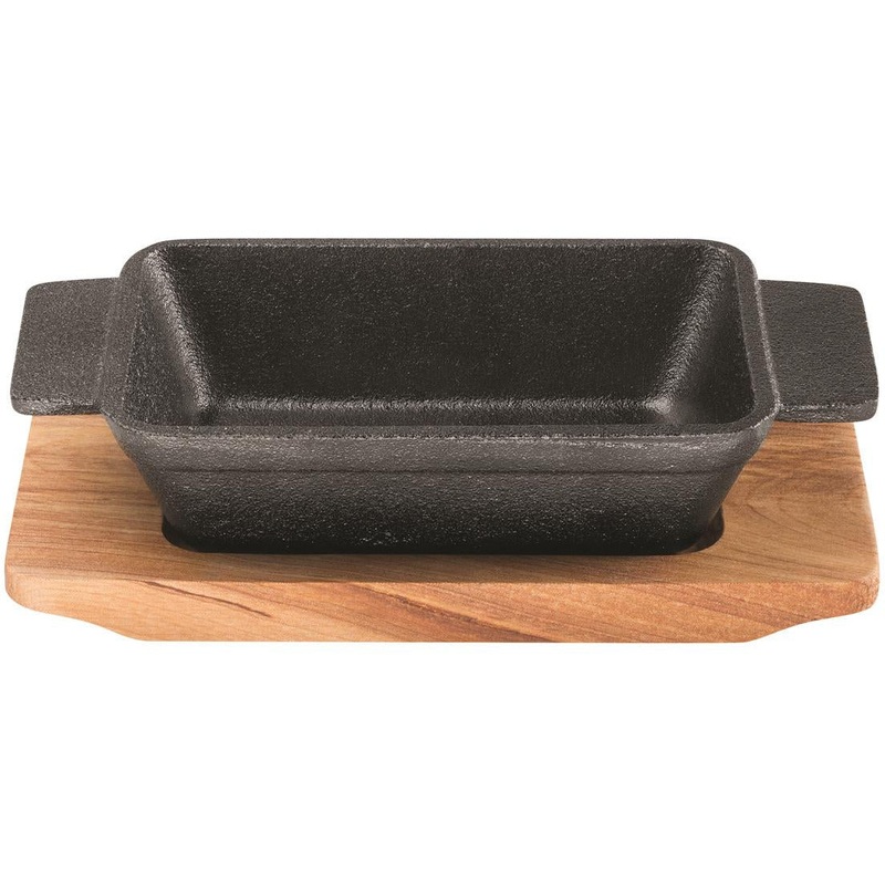 Pyrocast Rectangular Baker 13.5 x 9cm with Maple Tray