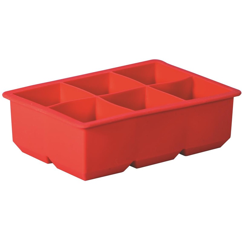 Silicone 6 Cup King Ice Cube Tray Red