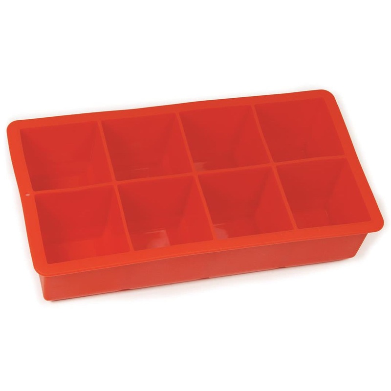 Ice Cube Tray 8 Cup Silicone - Red
