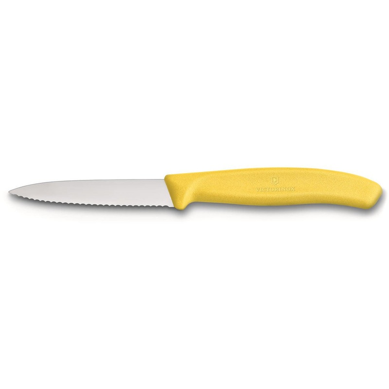 Paring Knife Wavy Edge Pointed Tip 8Cm Yellow