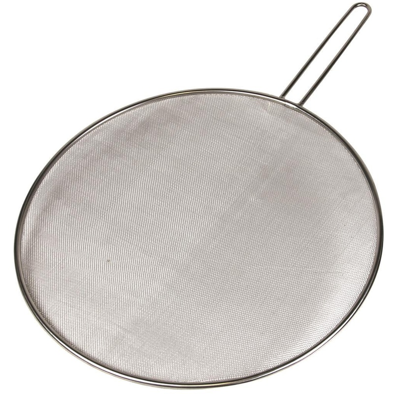 Stainless Steel Splatter Screen with Wire Handle - 33cm