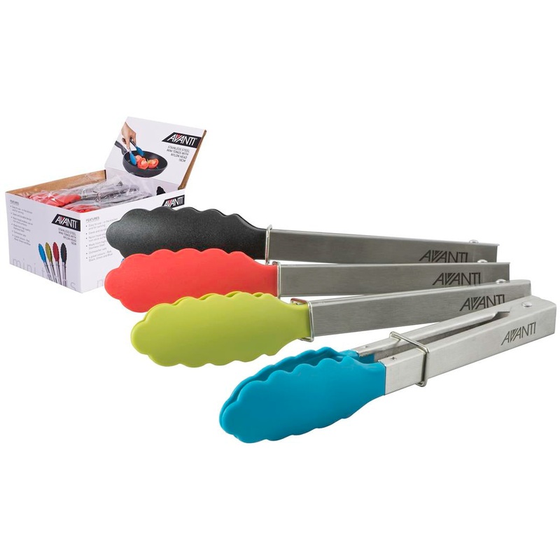 Tongs with Nylon Head Stainless Steel - 23cm