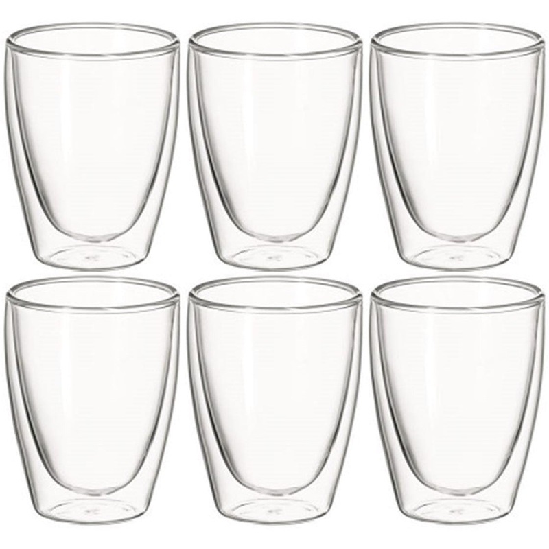Caffe Twin Wall Glasses Set of 6 - 250ml