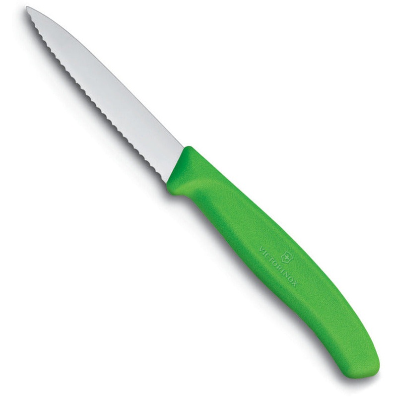 Paring Knife Wavy Edge Pointed Tip 8Cm Green