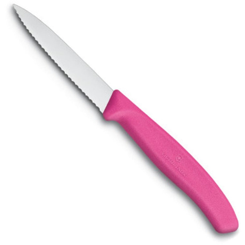 Paring Knife Wavy Edge Pointed Tip 8Cm Pink