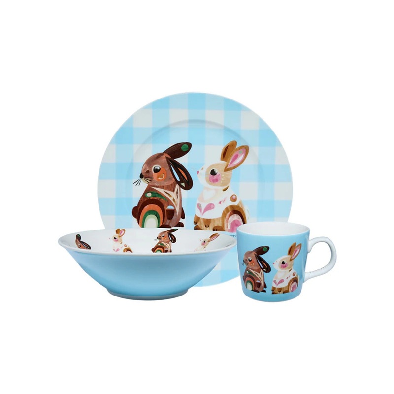 Pete Cromer Barn Friends Childrens 3pc Dinner Set Bunny Gift Boxed