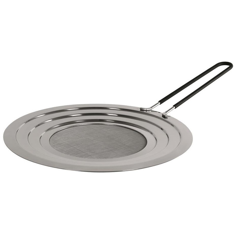 Stainless Steel Spatter Guard with Insulated Handle - 32cm