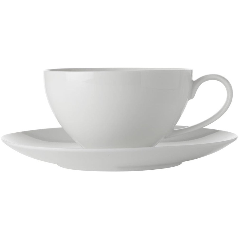 White Basics Coupe Breakfast Cup And Saucer 400Ml