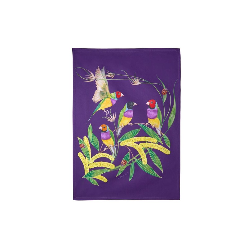 Eloise Short Lyric Tea Towel 50x70cm Gouldian Finch