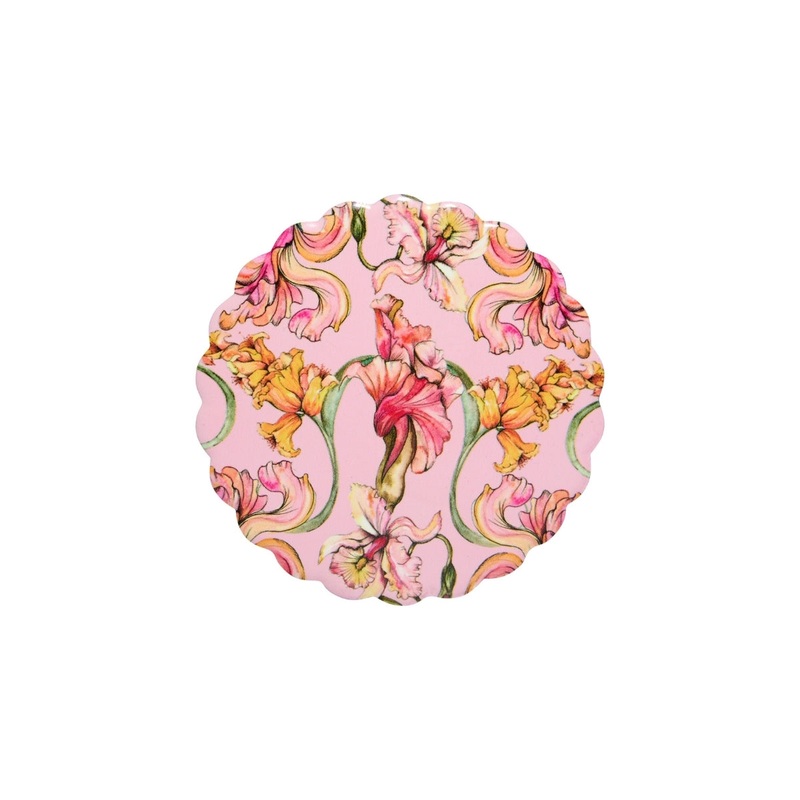 Estelle Michaelides Mystique Ceramic Round Coaster 10cm Pink